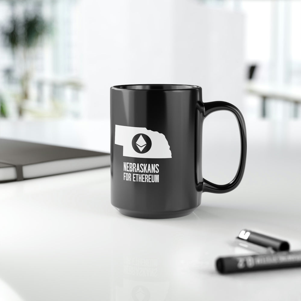 Nebraskans for Ethereum | Black Mug