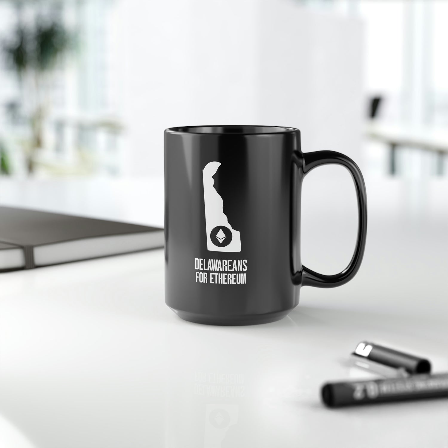 Delawareans for Ethereum | Black Mug