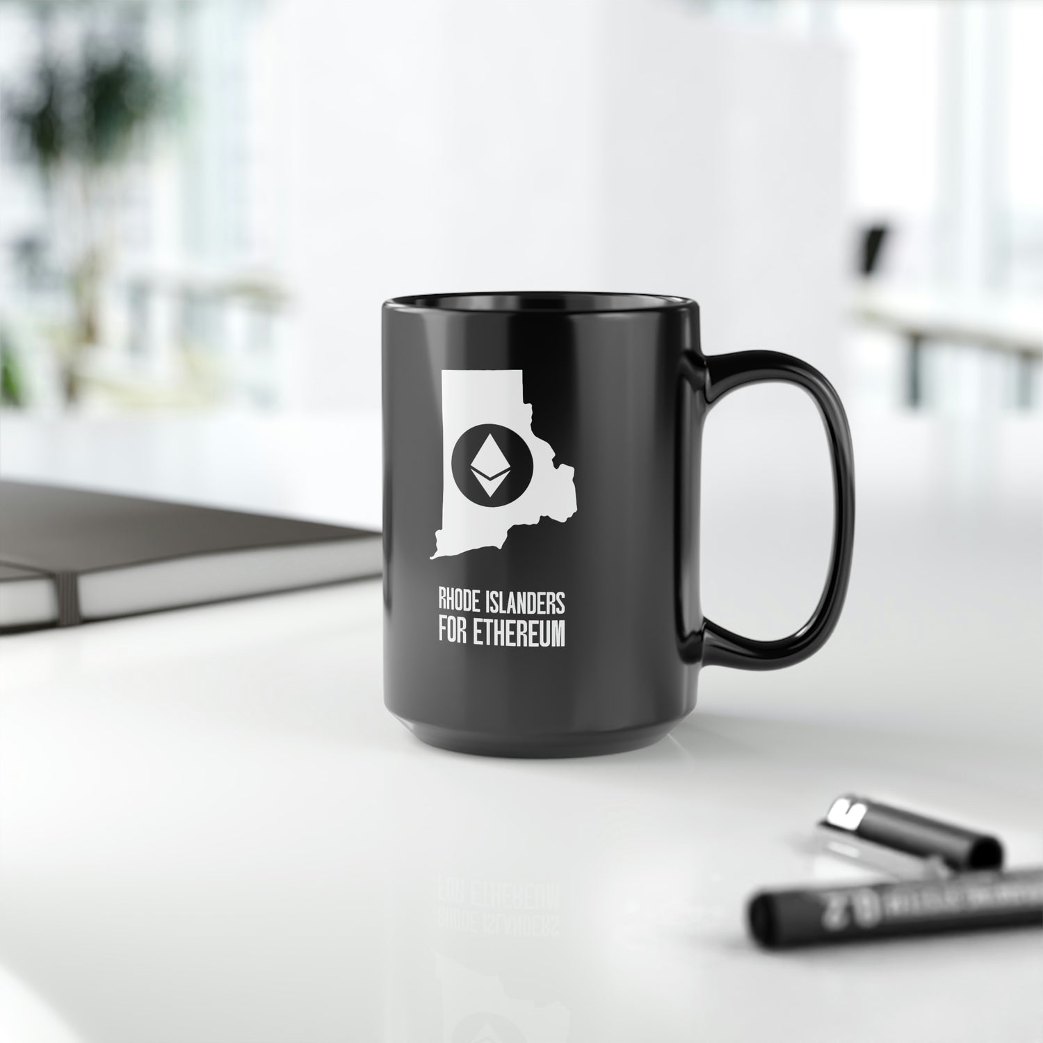 Rhode Islanders for Ethereum | Black Mug