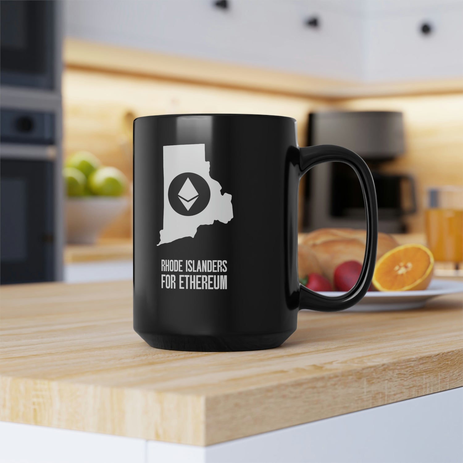 Rhode Islanders for Ethereum | Black Mug