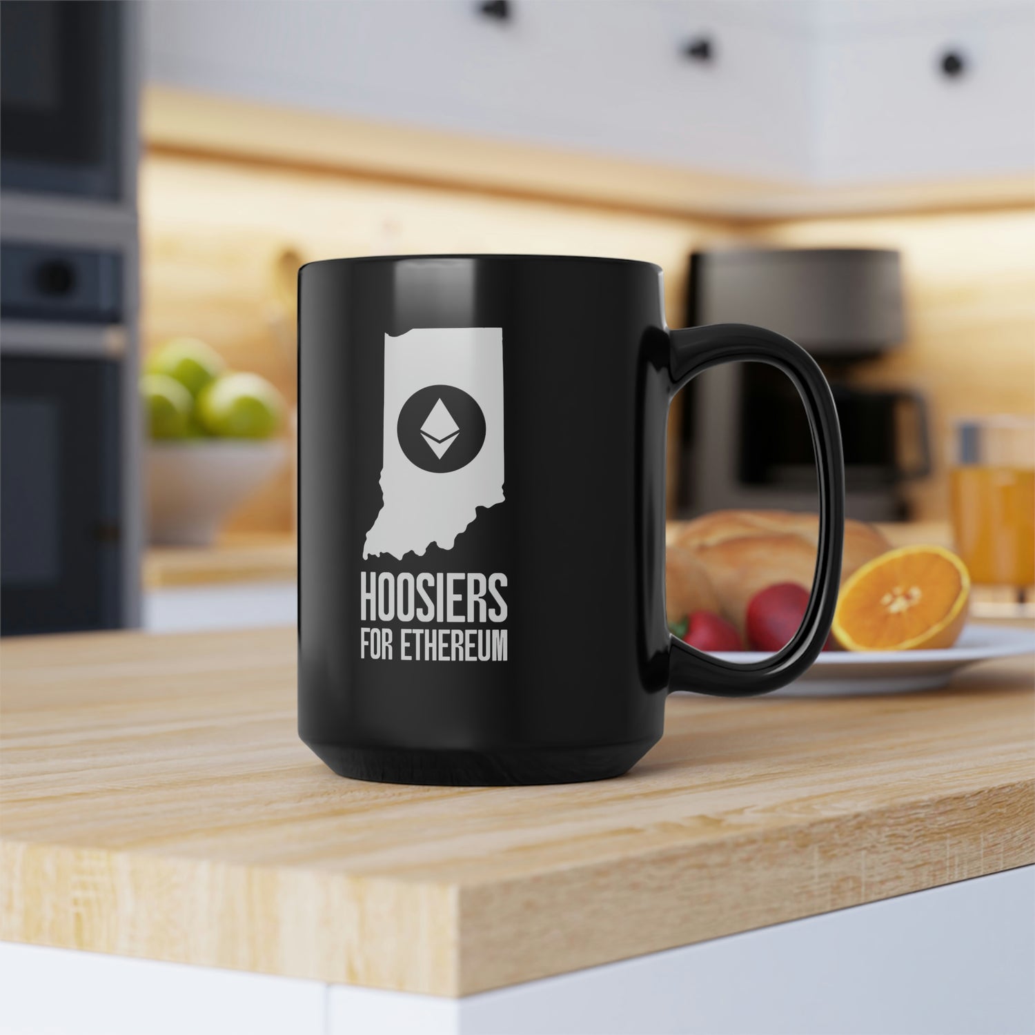 Hoosiers for Ethereum | Black Mug