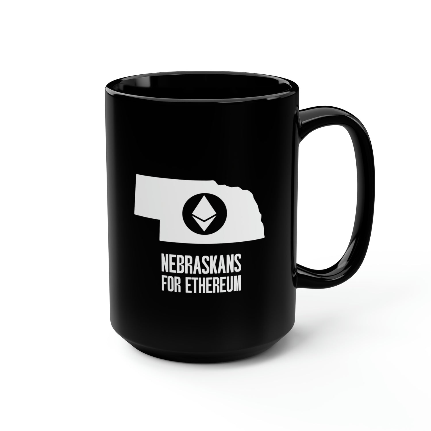 Nebraskans for Ethereum | Black Mug