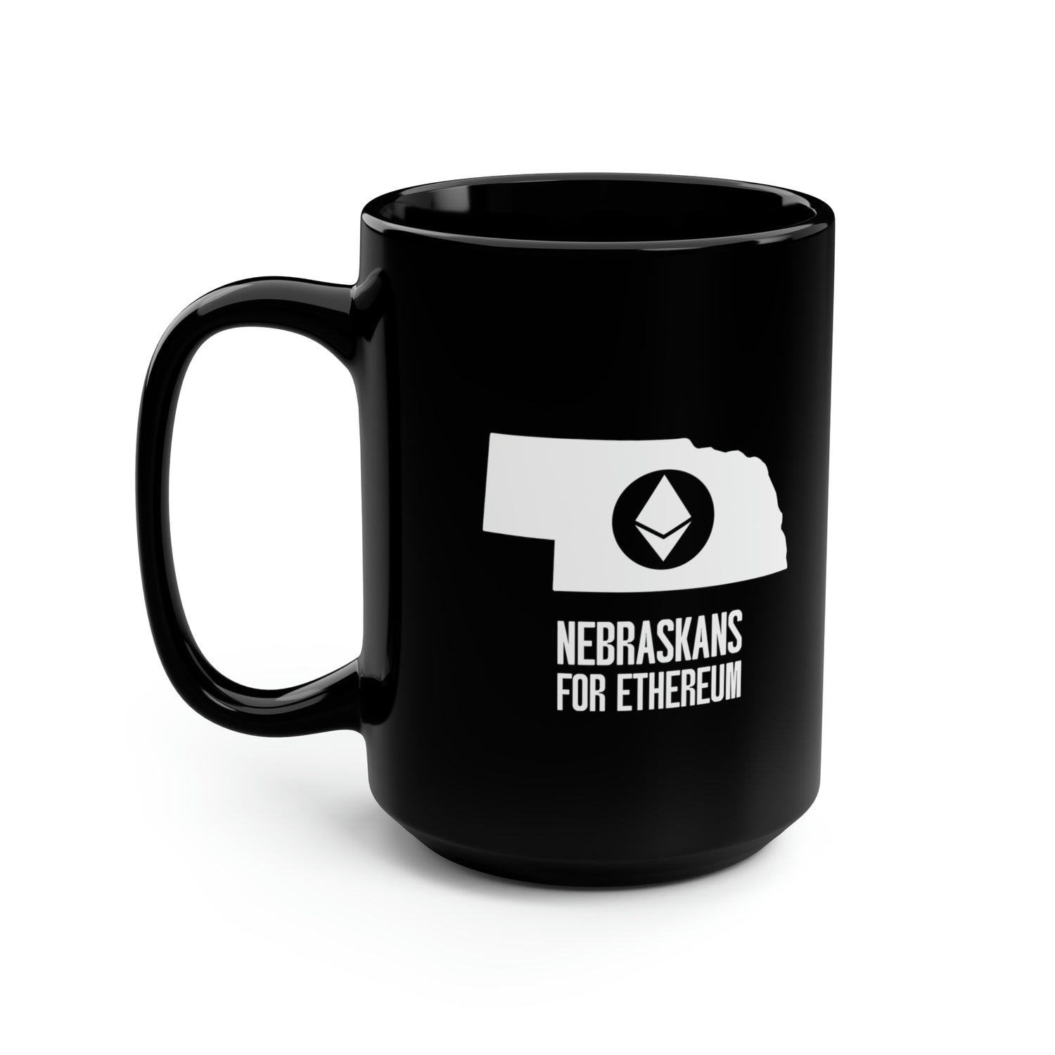 Nebraskans for Ethereum | Black Mug