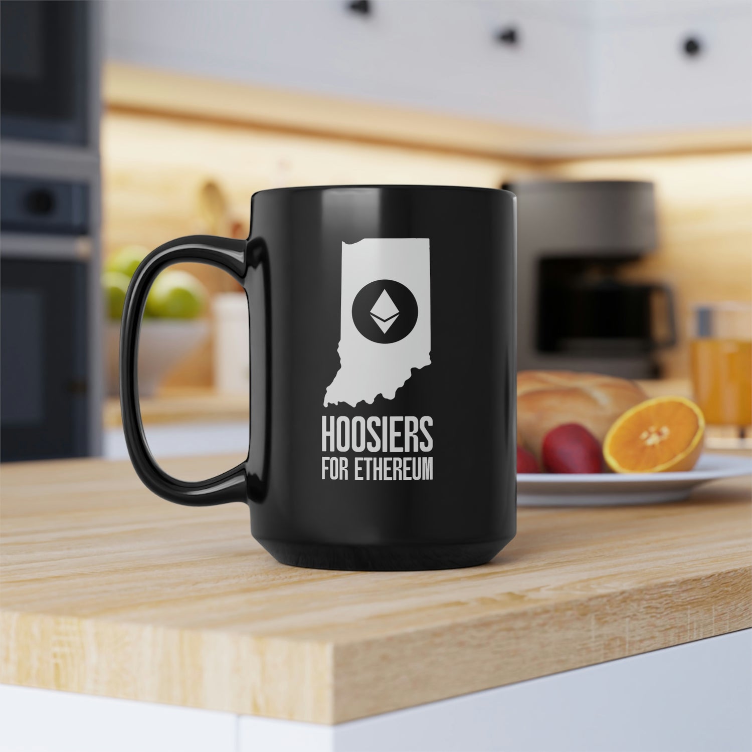 Hoosiers for Ethereum | Black Mug