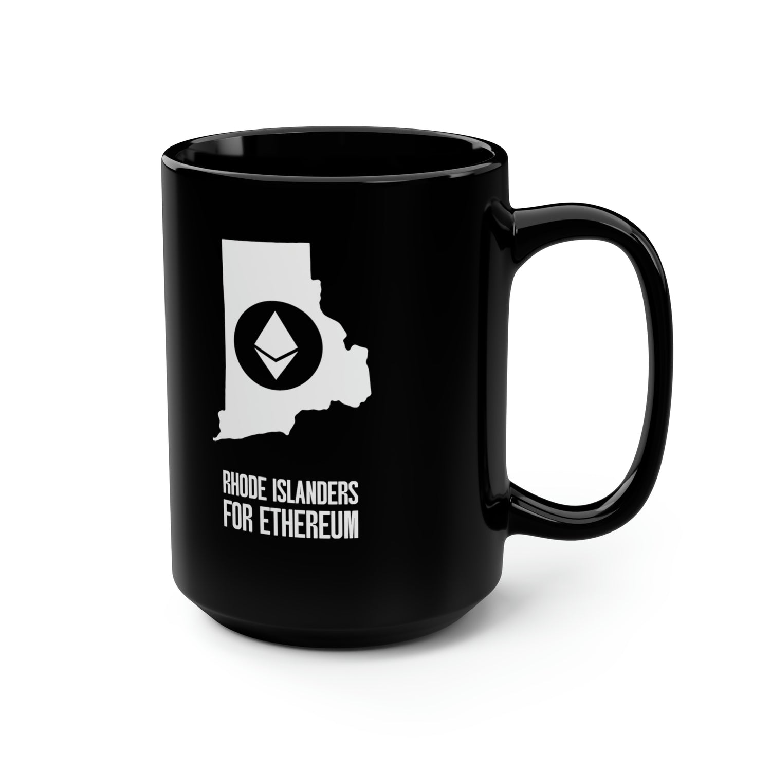 Rhode Islanders for Ethereum | Black Mug