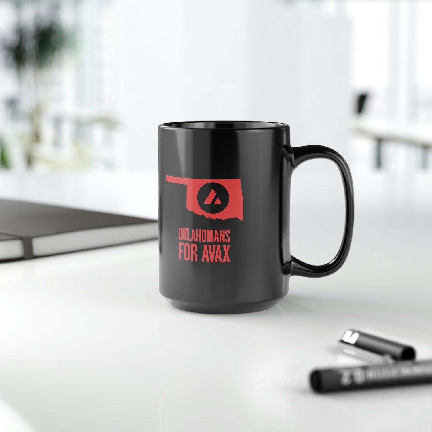 Oklahomans for Avax | Black Mug