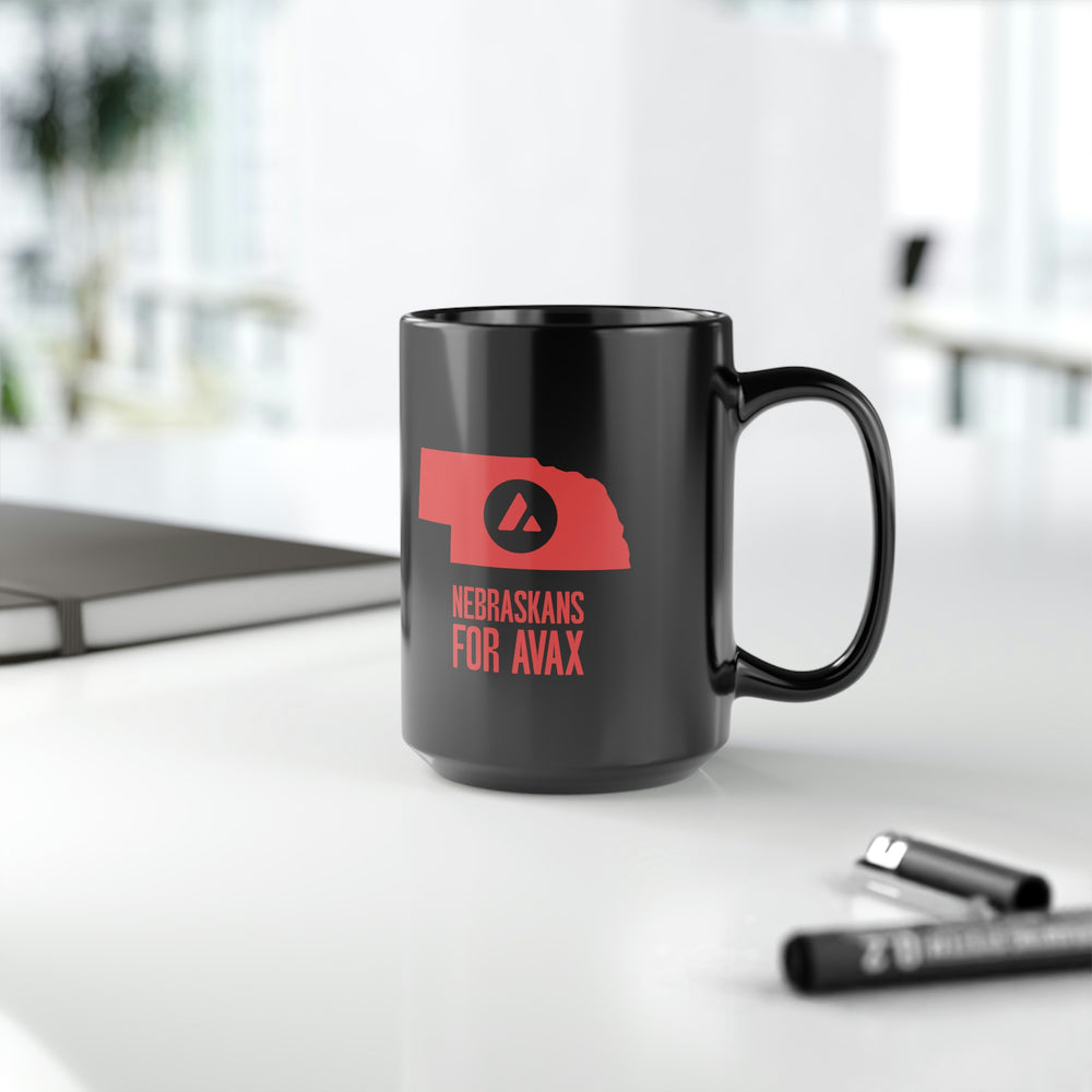 Nebraskans for Avax | Black Mug