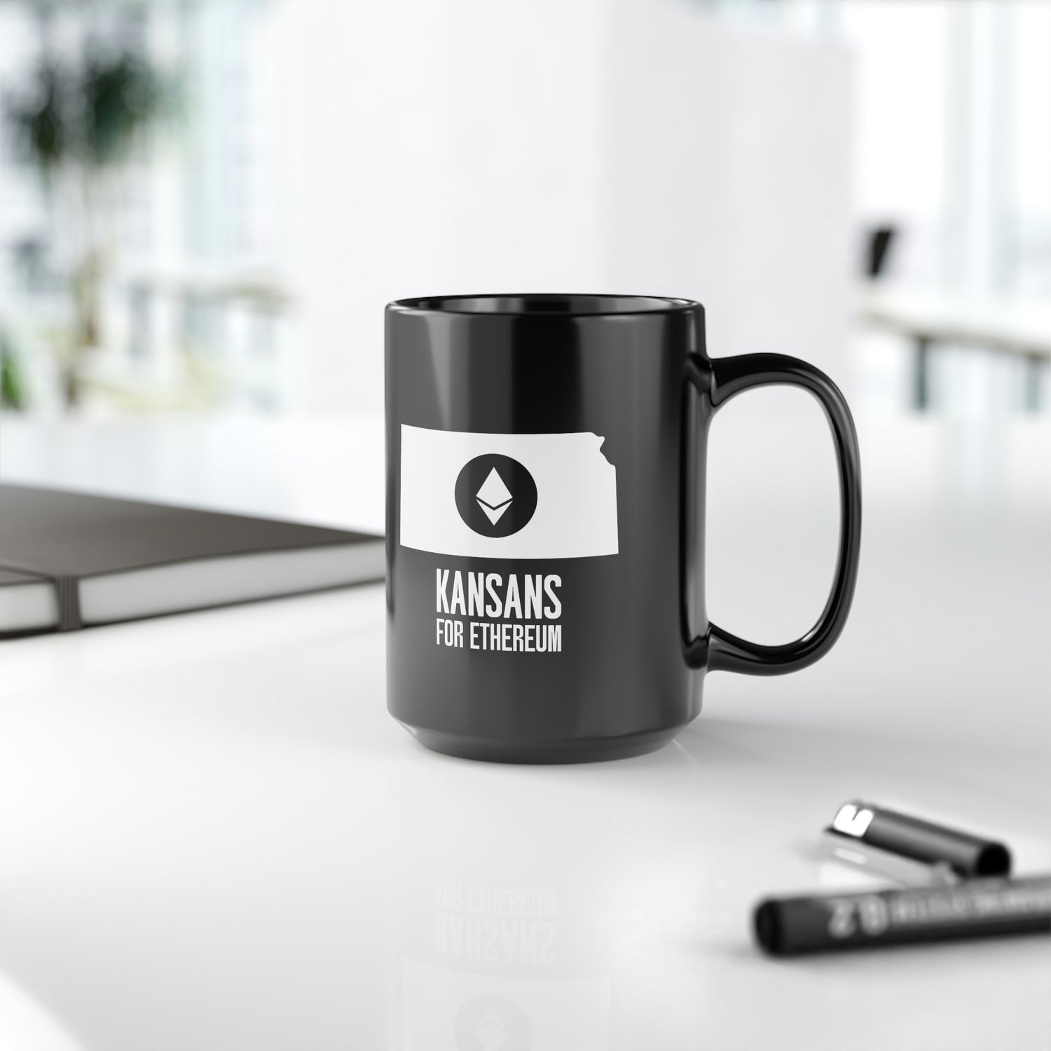 Kansans for Ethereum | Black Mug