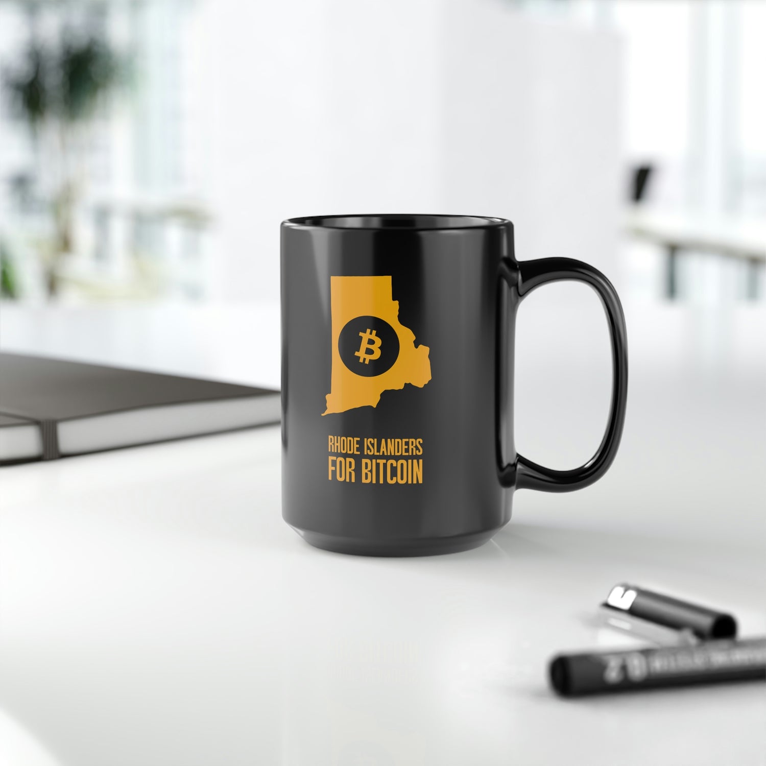 Rhode Islanders for Bitcoin | Black Mug