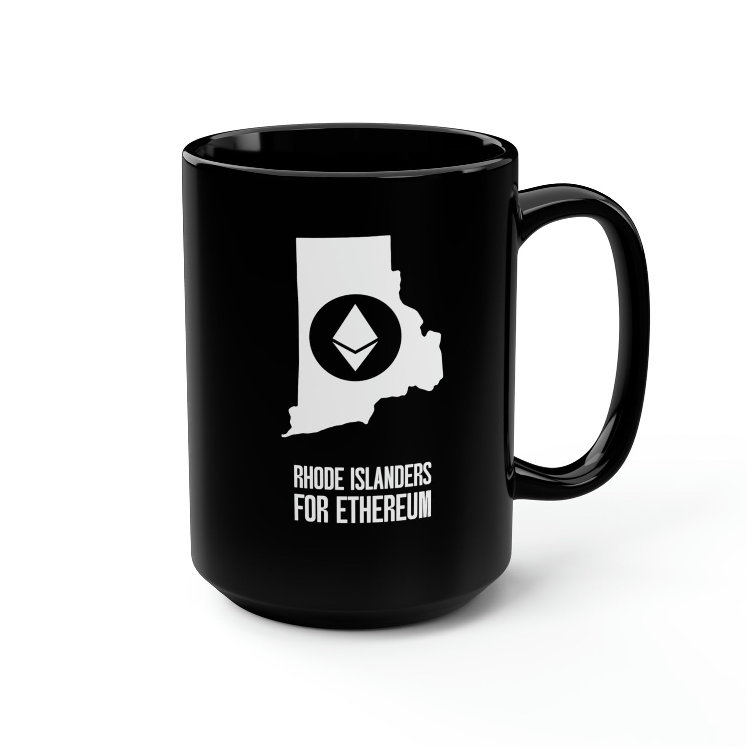 Rhode Islanders for Ethereum | Black Mug